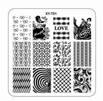 New Flower Plant Pattern Image plastic Nail Stamping Plates 6*6cm Square Stencils for Nails Stamping Nail Art tools