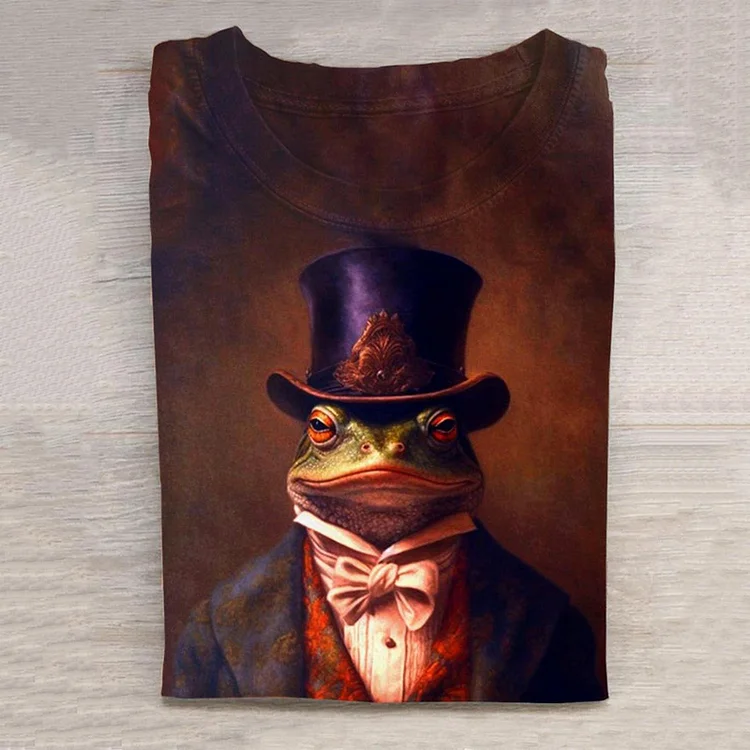 Men's Gothic Toad Print Round Neck Short Sleeve T-Shirt