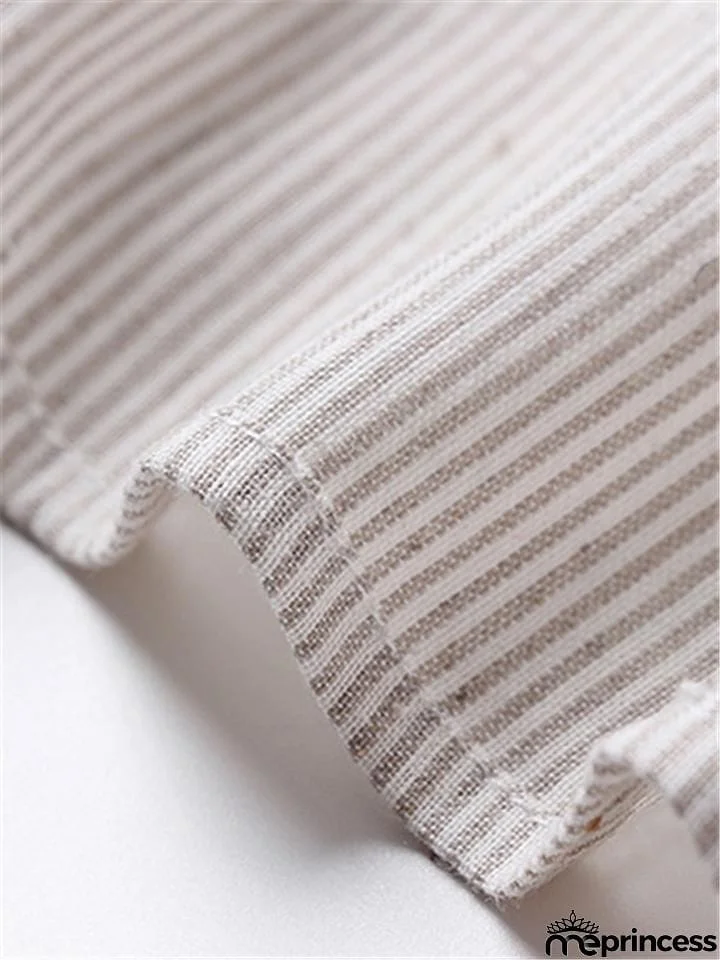 Loose Casual Comfy Striped Full Buttons Long Sleeve Shhirts