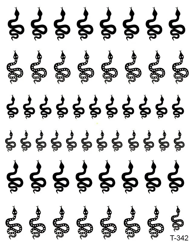 3D Nail Stickers Snake Dragons Design Adhesive Water Transfer Stickers DIY Nail Art Decoration Manicure Salon Acrylic Tips Tool-Nail Inspo
