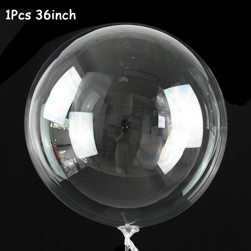 1Pc 20inch Transparent Balloon with Sticker Happy Birthday Balloons Helium Balloon Wedding Birthday Party Decoration Supplies
