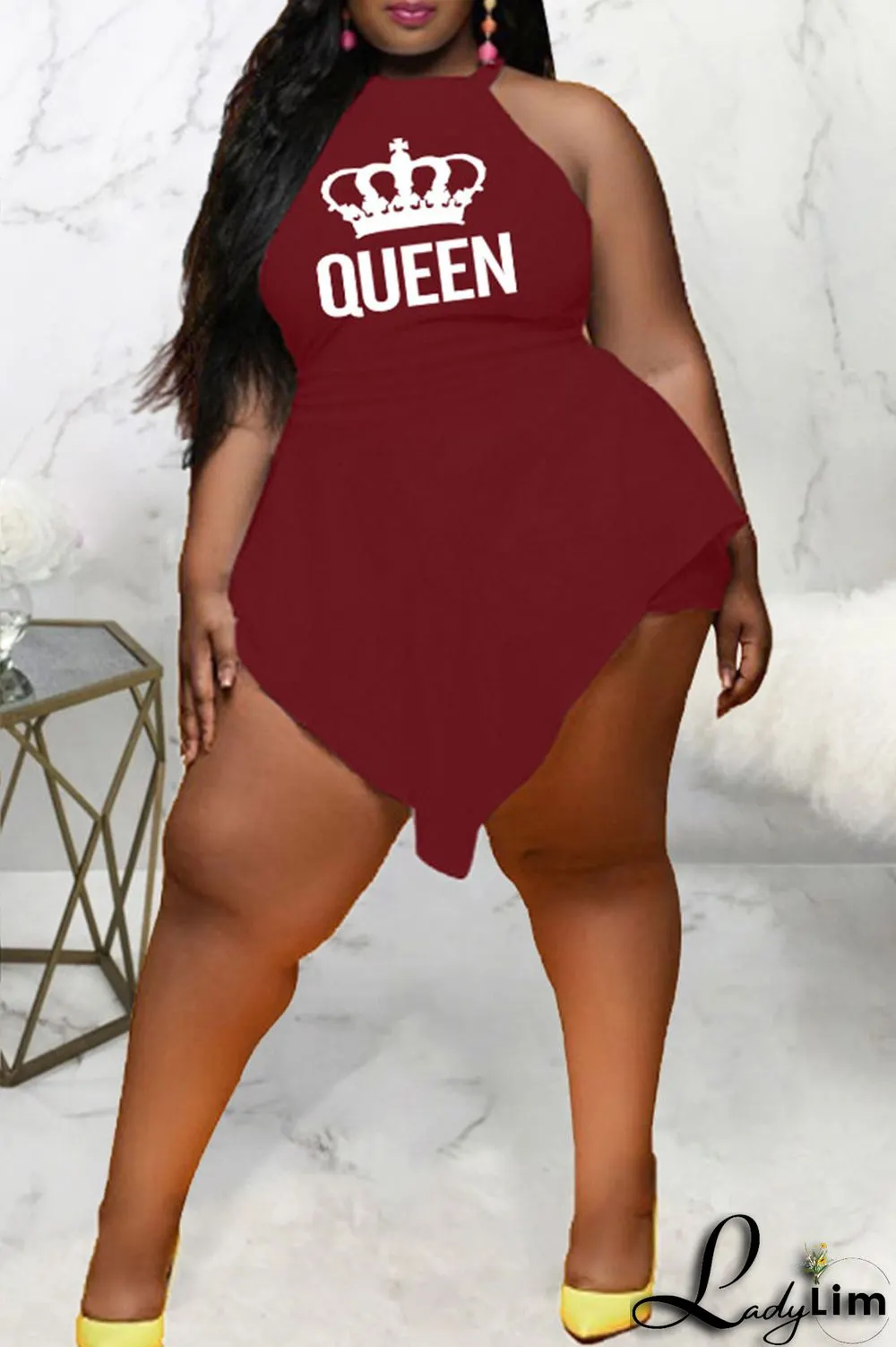 White Sexy Print Patchwork O Neck Plus Size Jumpsuits