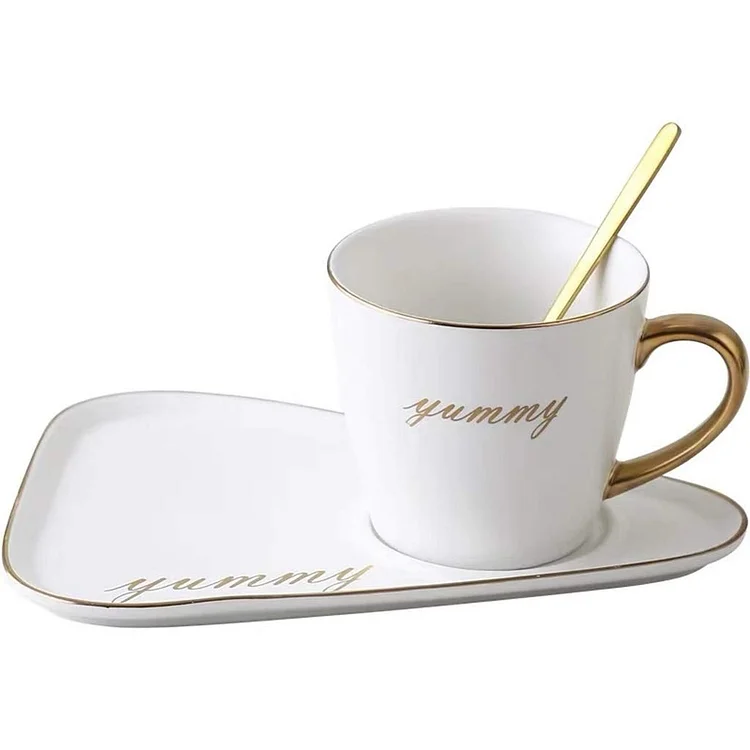 English Breakfast Porcelain Mugs Coffee Cup Espresso Trays