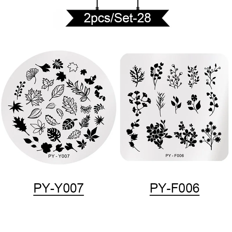 PICT YOU Nail Stamping Plates Rectangle Geometric Line Wave Pattern Stainless Steel Nail Art Image Stamp Stencils Design J004-Nail Inspo