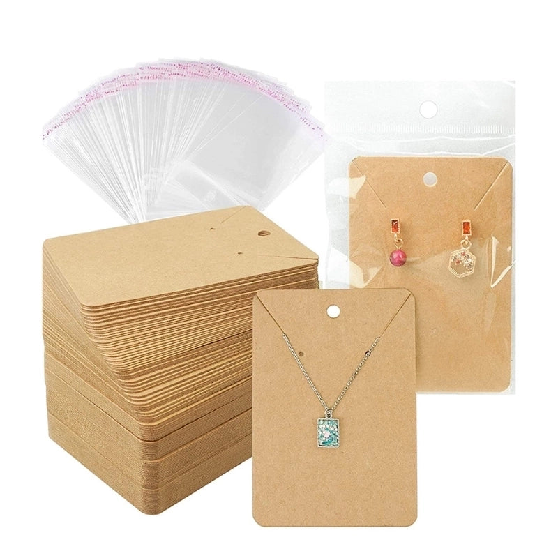 2 Pieces 1 Set Paper Minimalist Solid Color Jewelry Packaging Cards