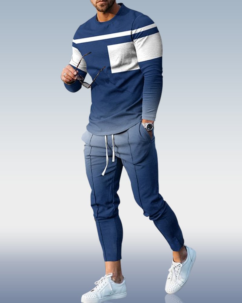 Men's Casual Personality Print Suit 087