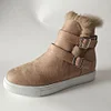 Gioiacombo&trade; Stivali con fibbia in pelliccia di coniglio in camoscio nuovo stile per l'autunno e l'inverno