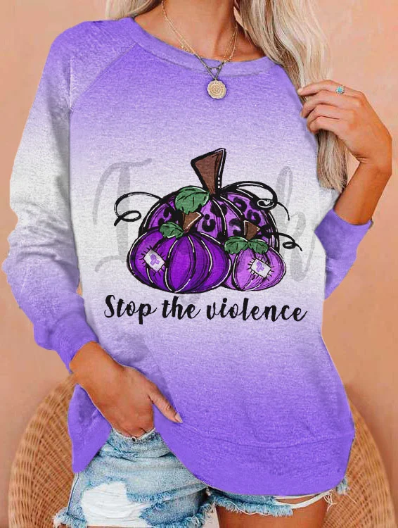 Stop The Violence Pumpkin Print Sweatshirt