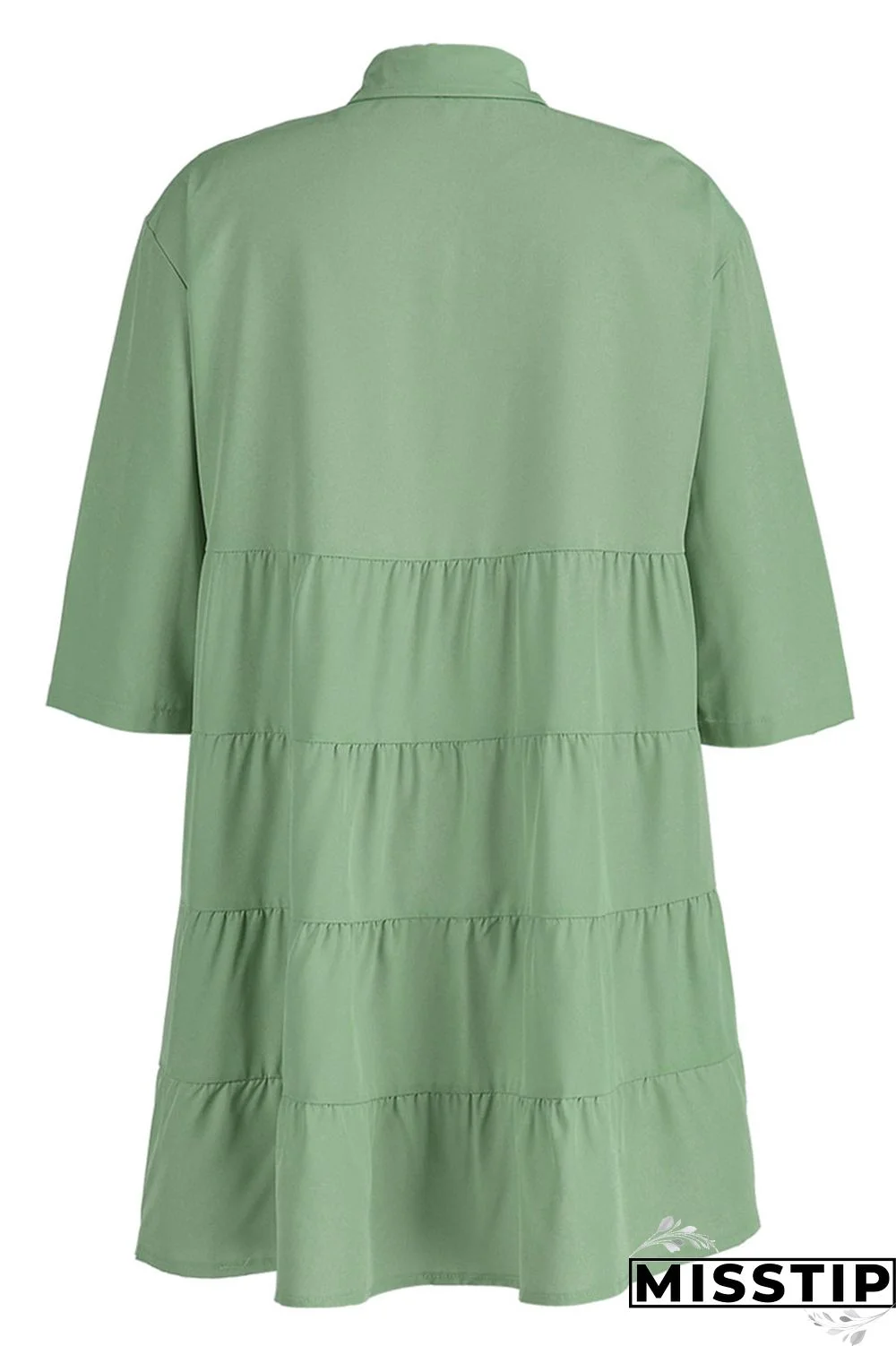 Black Casual Solid Patchwork Buckle Turndown Collar A Line Dresses