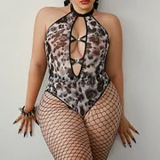 Lovingerie - One-Piece with Garter Backless Sexy Transparent Lace Suit