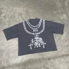 Personalized skull necklace printed T-shirt