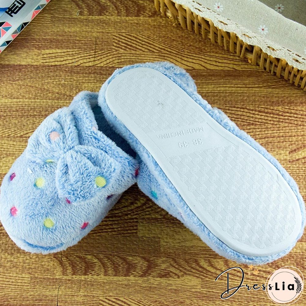 Women Cute Warm Soft Plush Slipper Ladies Home Non-Slip Slippers Indoor Shoes