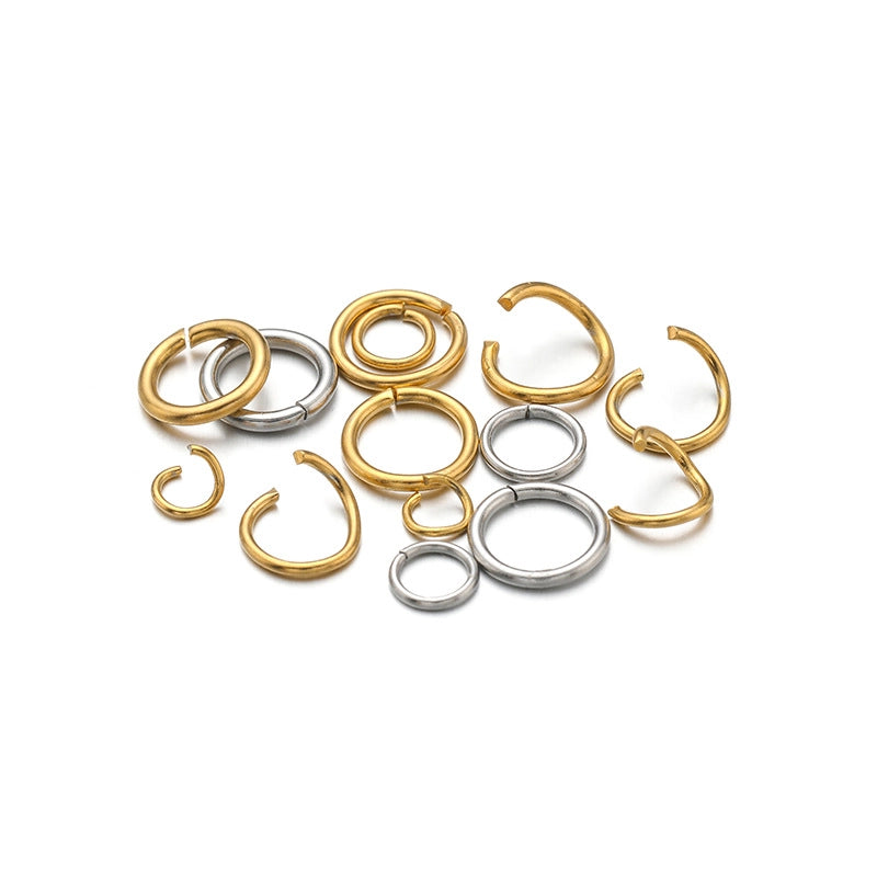 100 PCS/Package Diameter 6 Mm Diameter 7 Mm Diameter 8mm 304 Stainless Steel Geometric Polished Jump Ring Jewelry Accessories