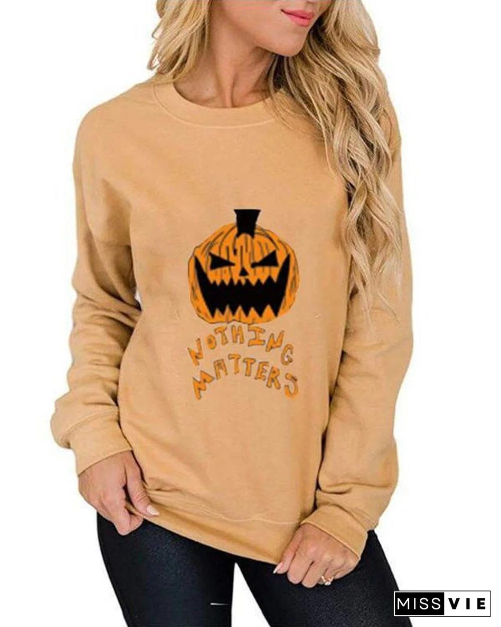 Pumpkin Print Graphic Sweatshirt