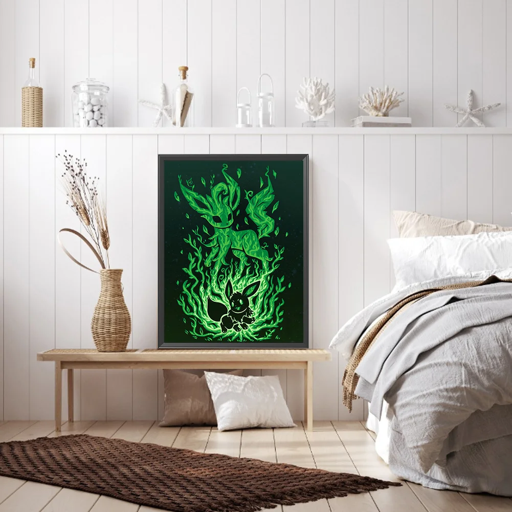 Diamond Painting - Full Round Drill - Silhouette Pokémon(Canvas|30*40cm)