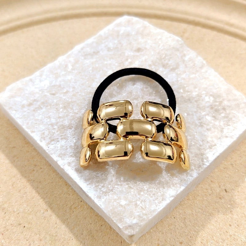 Women’s Casual Minimalist Solid Color Metal Plating Hair Tie