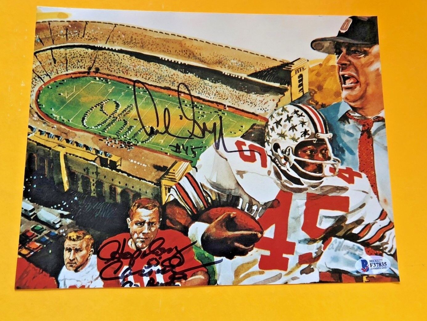 ARCHIE GRIFFIN-HOPALONG CASSADY SIGNED OHIO STATE 8X10 Photo Poster painting BECKETT CERT