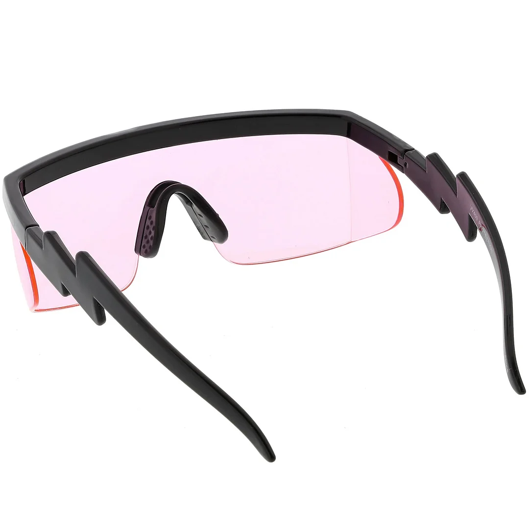 Oversize Semi Rimless Goggle Shield glasses Color Lens 60mm
