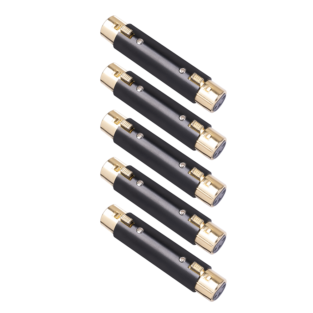 

XLR 3 Pin Female to Female Audio Adapter Gold Plated Micophone Connector, 5pcs, 501 Original