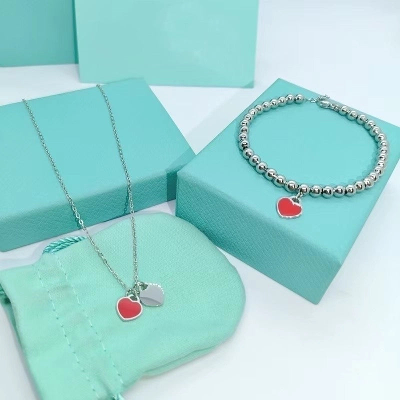 Vintage Style Minimalist Heart Shape 304 Stainless Steel Pendant Necklace