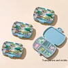 (US Local)Owl Diamond Painting Kit Square Pill Box Portable Travel Medicine Storage Box