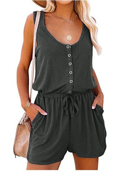 Women's Summer Sleeveless Jumpsuit Waist-controlled Lace-up Casual Loose-fitting
