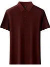 Men's Mulberry Silk Short Sleeve Polo Shirt 2026 Summer Solid Color Business Casual Dad Style