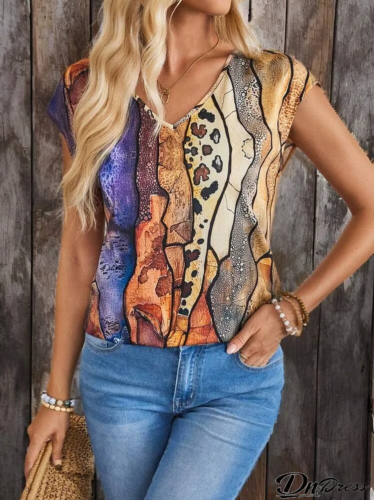 Women's Summer V-Neck Blouse