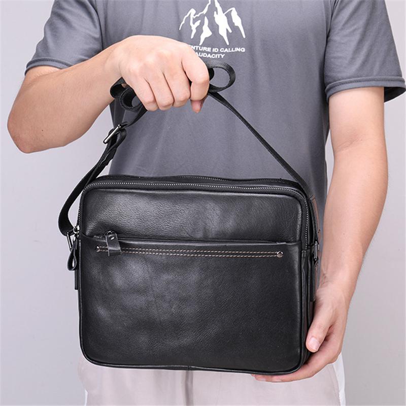 Lightweight Large Capacity Vintage Soft Leather Business Casual Durable Briefcase Handbag