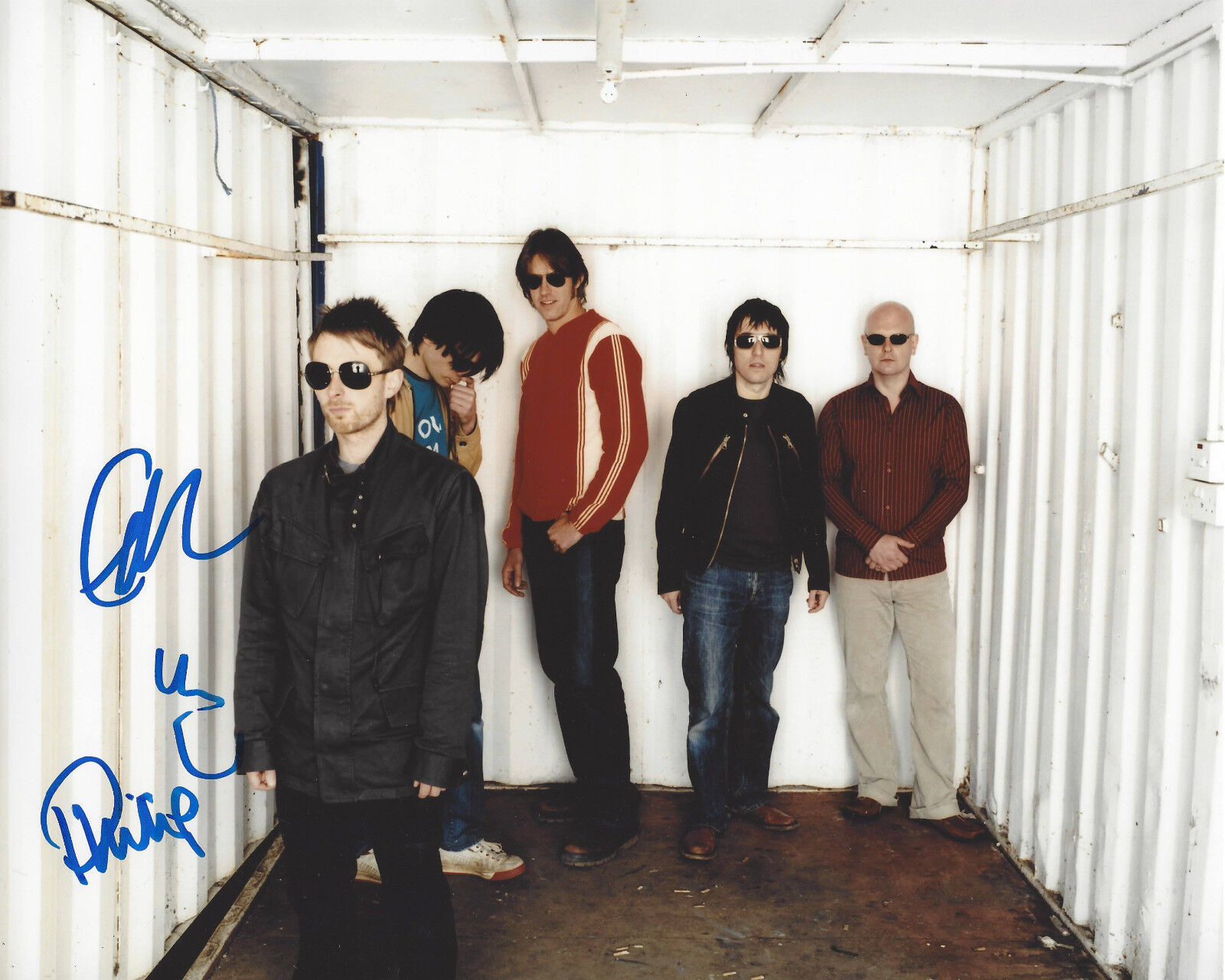 RADIOHEAD BAND SIGNED AUTHENTIC 8X10 Photo Poster painting w/COA X3 PROOF COLIN GREENWOOD +2