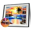 Sunset Window Beach - Full Round Drill Diamond Painting