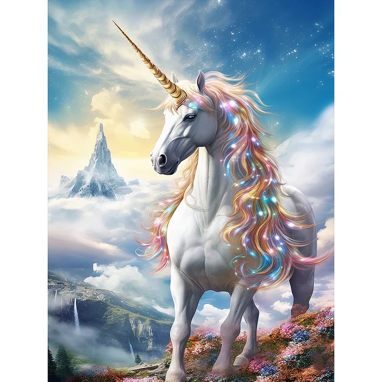 Full Round Diamond Painting - Fantasy Unicorn 30*40CM