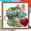 Teacup Succulent-Partial 11CT Stamped Cross Stitch Bead Embroidery 36*36cm/14.17*14.17in tapestrymarket