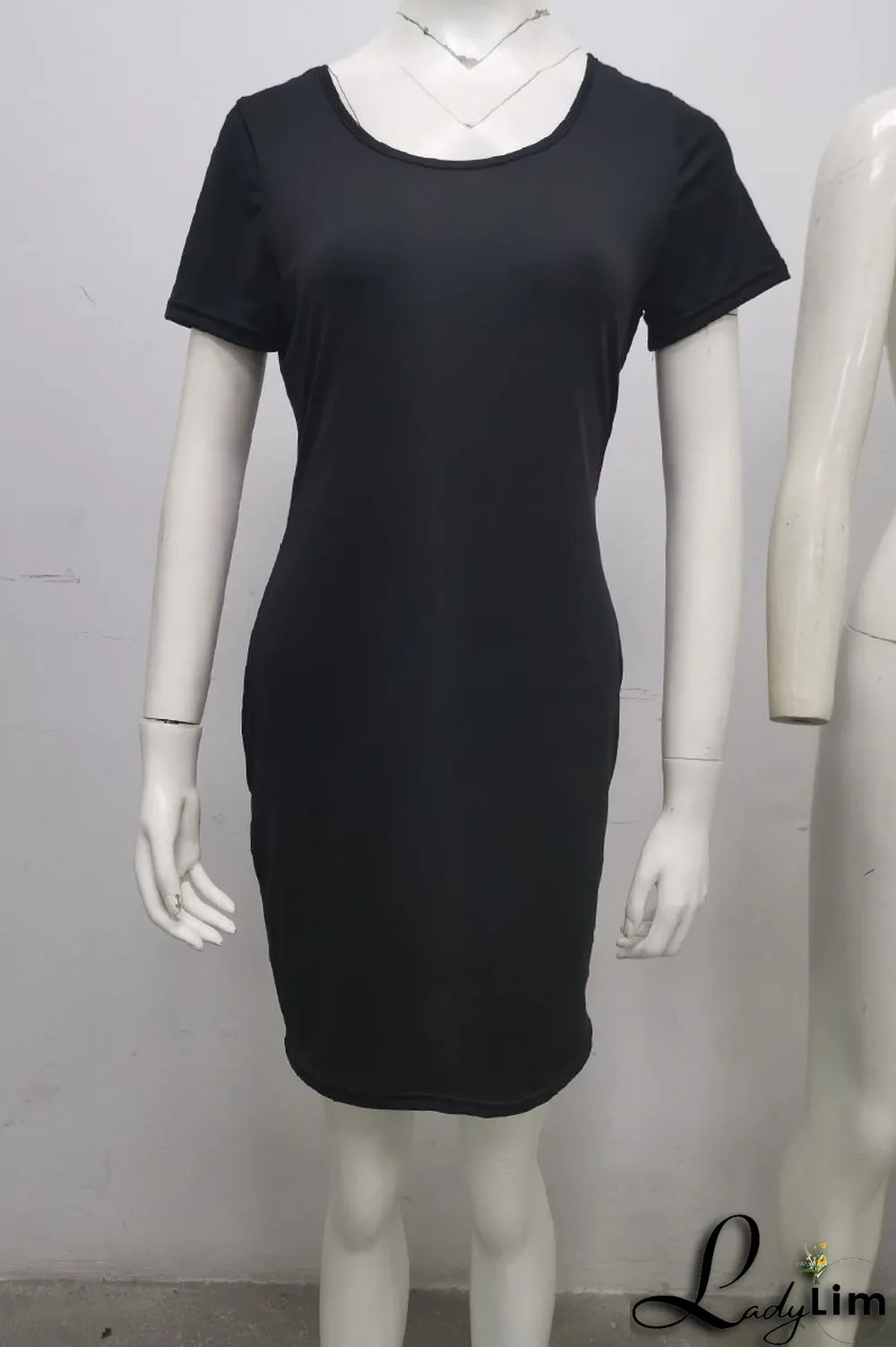 Red Sexy Casual Solid Split Joint U Neck Straight Dresses