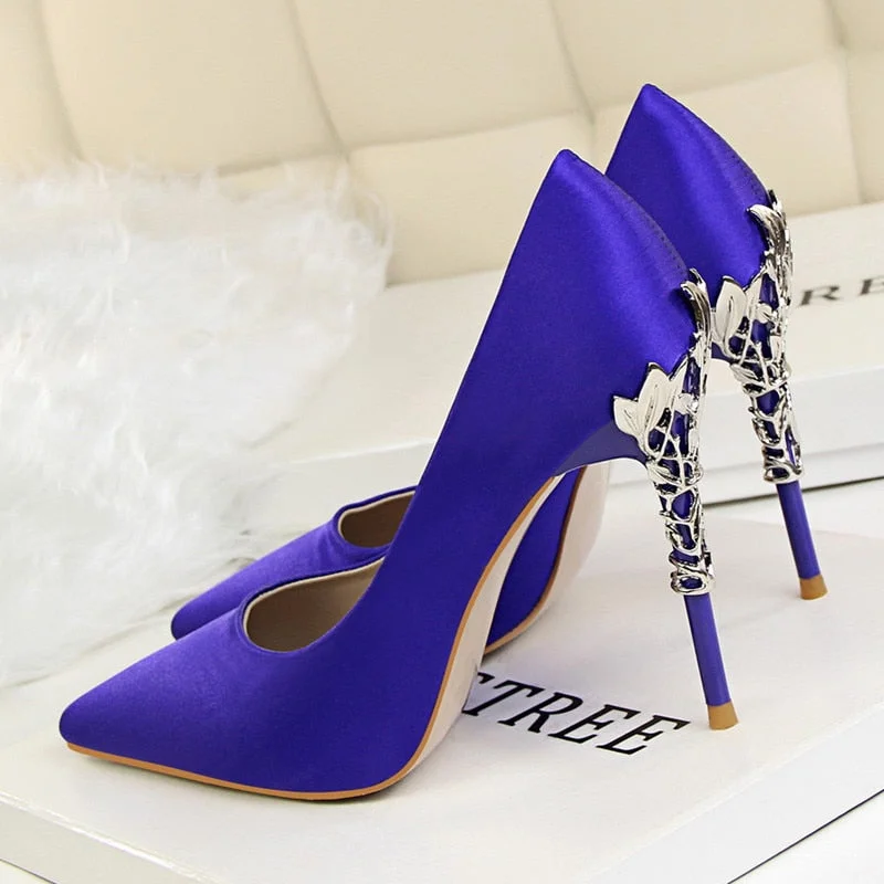 2022 Women pumps Sexy Pointed toe Luxury Metal high heels shoes woman Spring Summer Women party wedding shoes High heels Zapatos