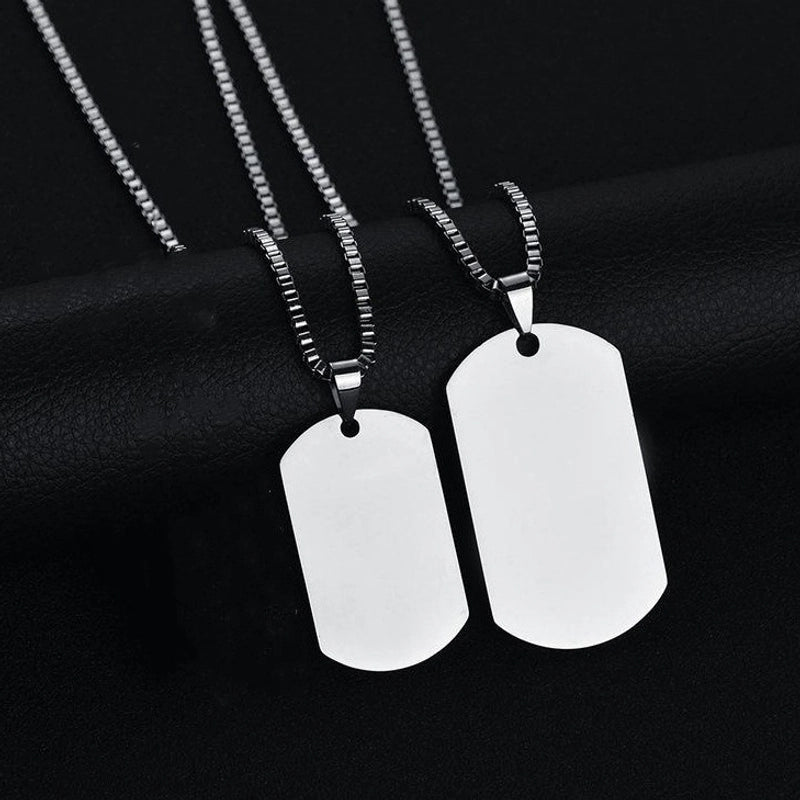 Minimalist Dog Tags Titanium Steel Men’s Pendant Necklace Men Pendant Necklaces
