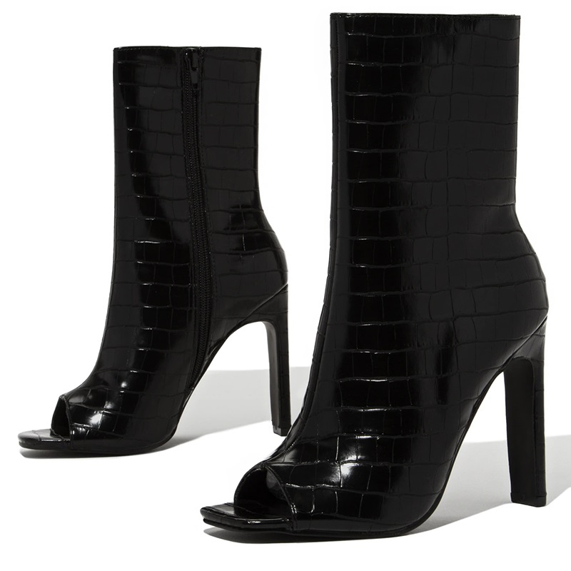 GOOSHOE Burgundy T-Strap Round Toe Platform High Heel Buckle Pumps