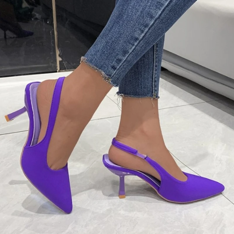 Shoes for Women 2024 Hot Sale Slip on Women's Pumps Autumn Pointed Toe Solid Fashion Shallow Mouth Dress High Heel Pump Women