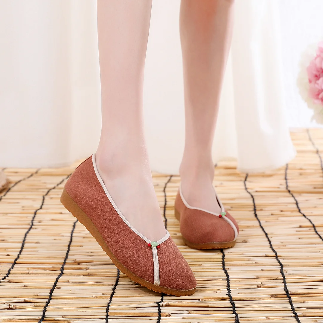 Zingj Zingj Shoes Cloth Shoes New Oxford Sole Walk Leisure Women's Shoes Pure Color Tea Clothing Single Shoes Mother Shoes