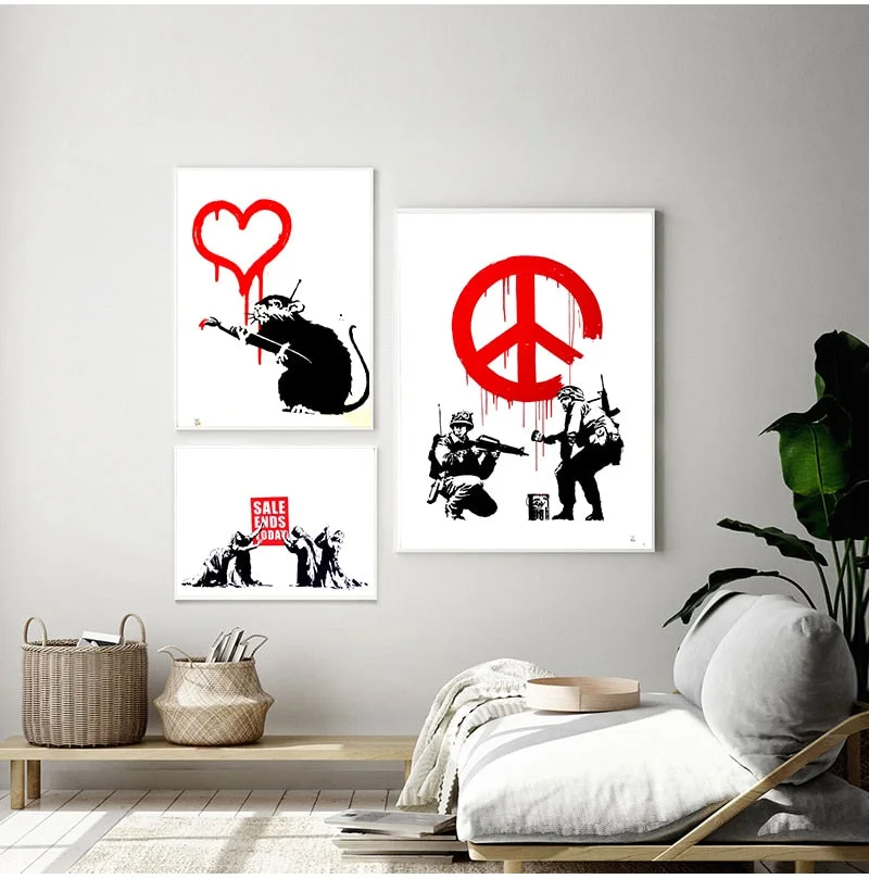 Banksy Canvas Art Print Wall Art Canvas Painting Nordic s And Prints Wall Pictures For Living Room Abstract Cuadros Decor