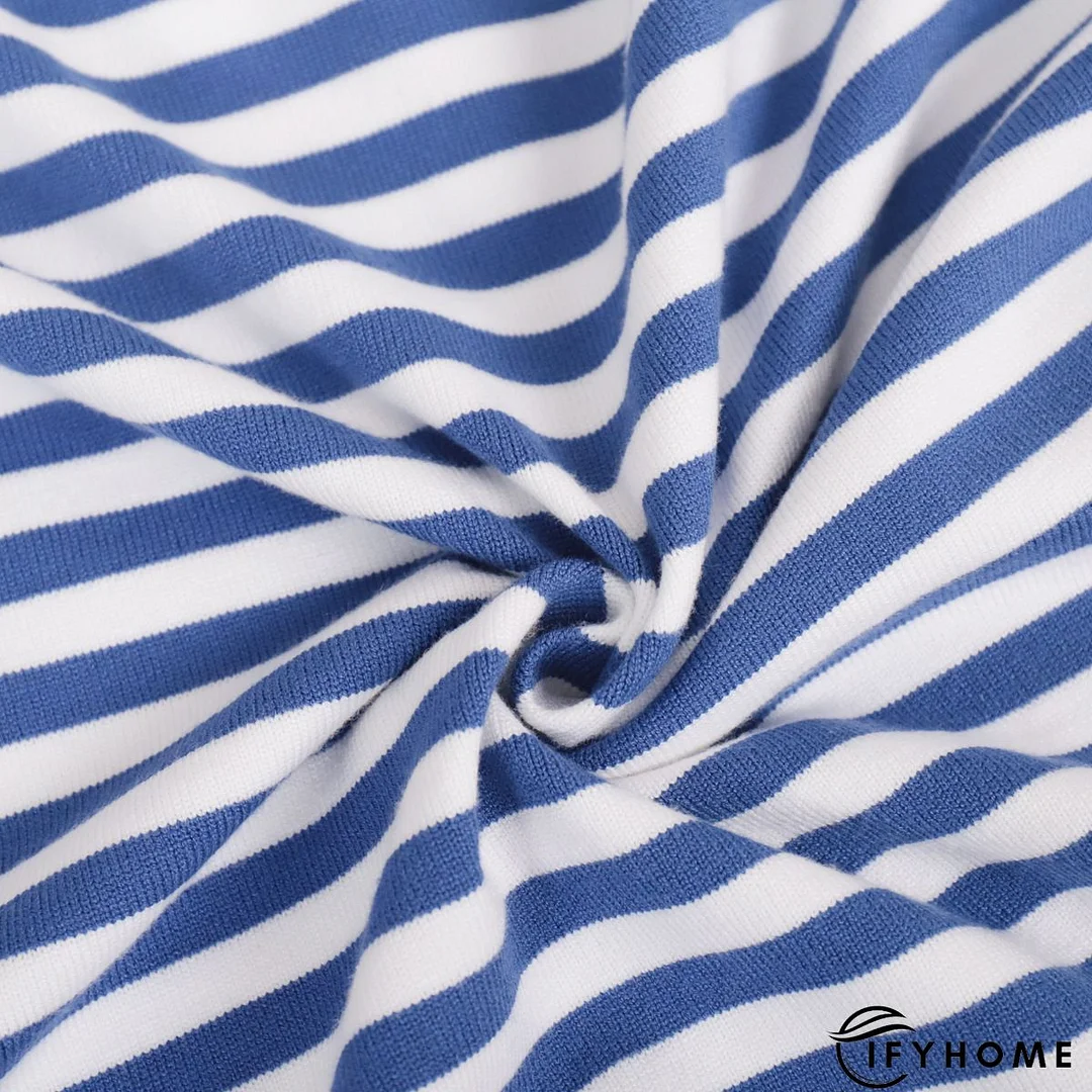 Casual Vintage Crew Neck Knitted Striped shirt & Top | IFYHOME