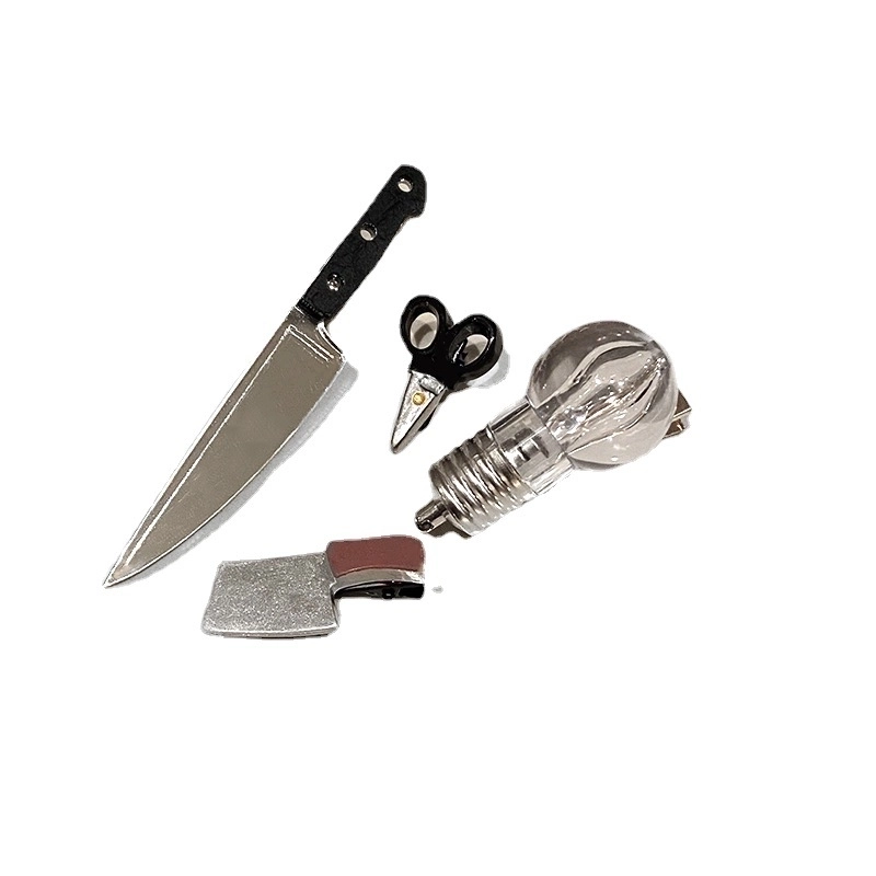 Halloween Funny Cool Style Women’s Scissors Bulb Mixed Materials Hair Clip