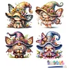 (US Only)4pcs Paint By Numbers Kit On Canvas DIY Oil Art Gnome Picture Decor 40x40cm