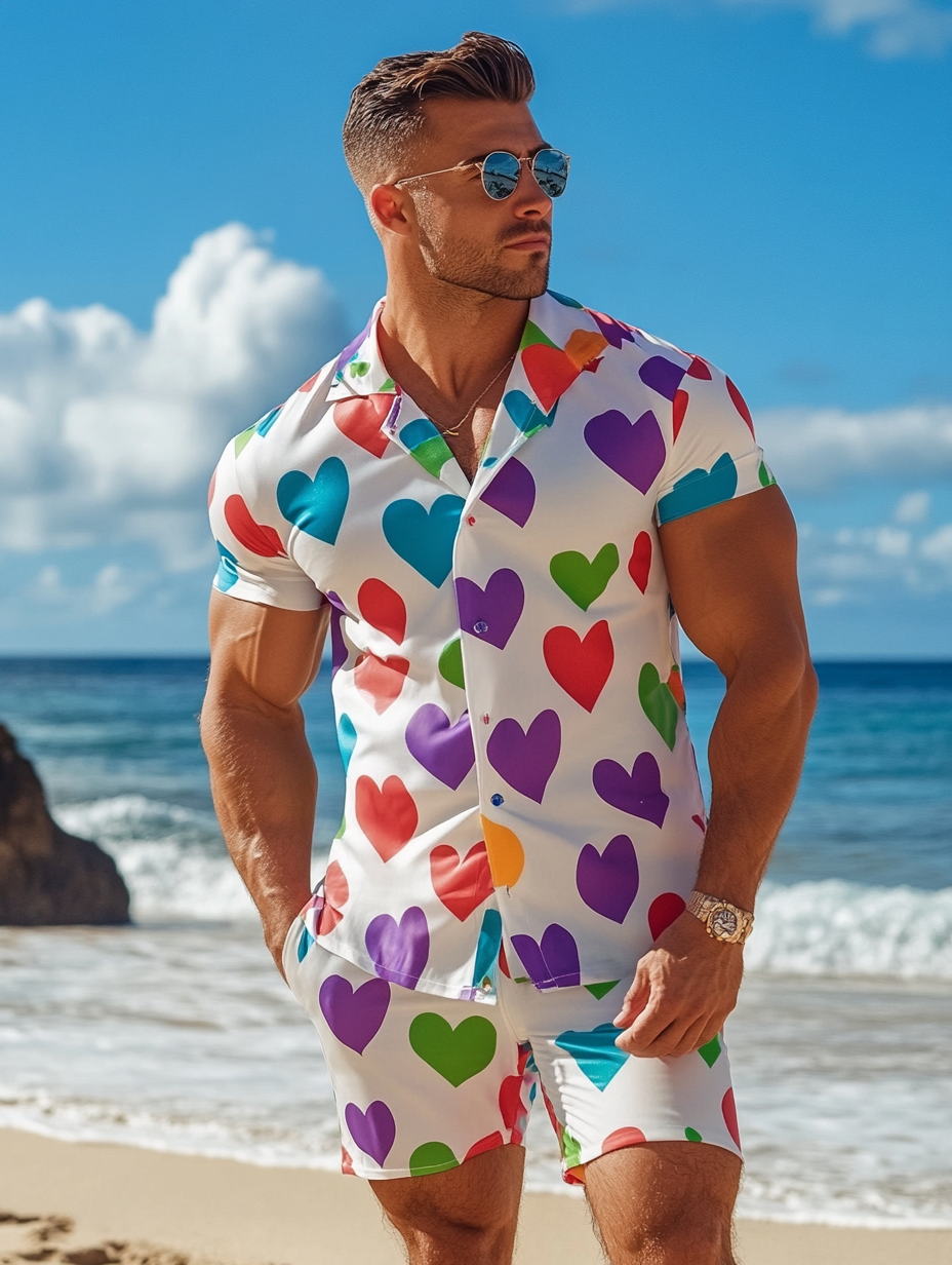 Endless love Hawaiian Print Shirt Set