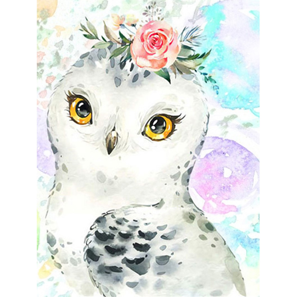 

Cartoon Owl With Flower - Round Drill Diamond Painting - 30*40CM, 501 Original