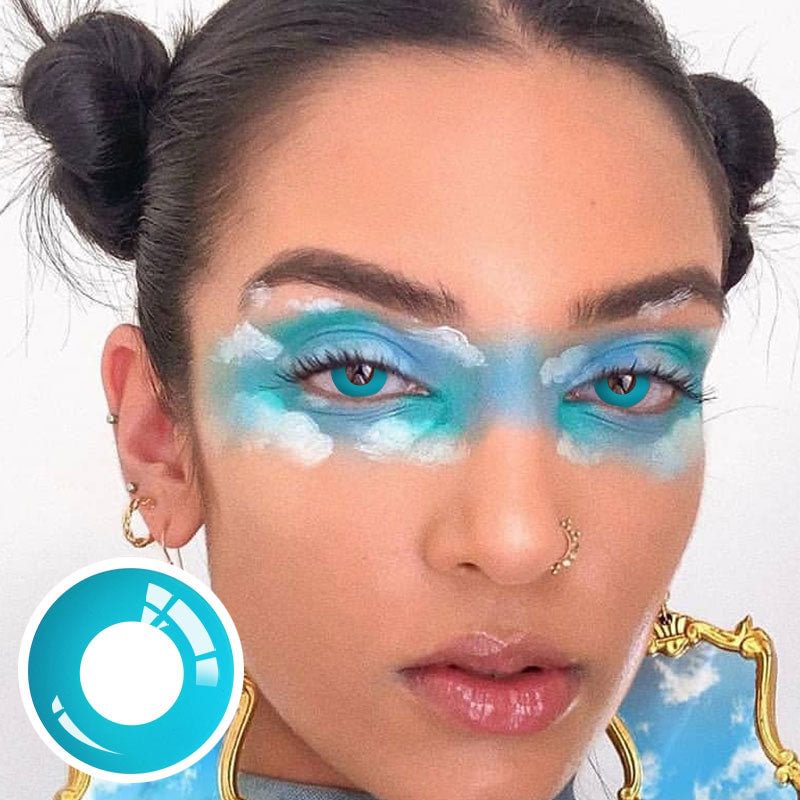Cambridge Blue Block Halloween Contact Lenses