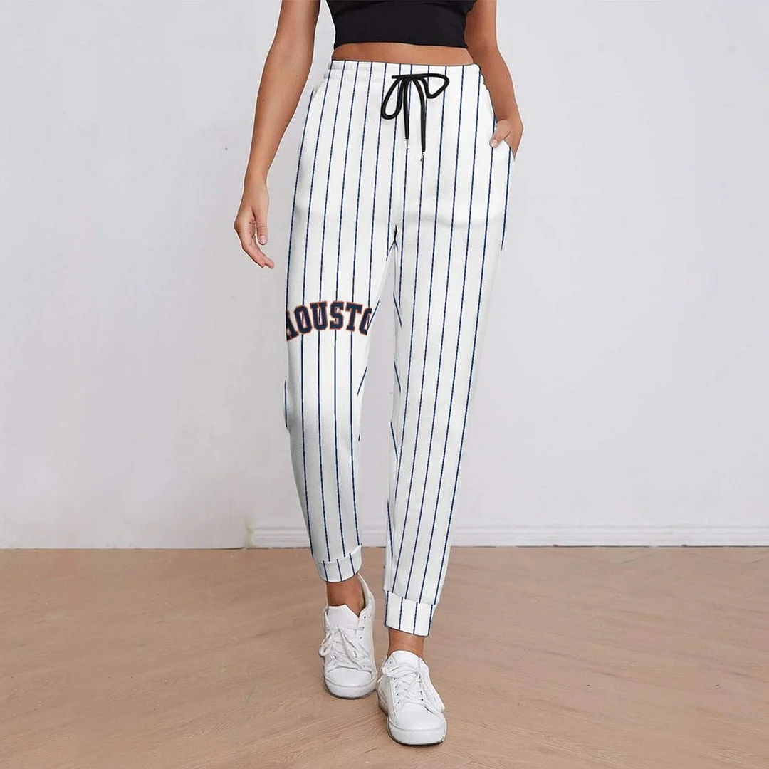 Plus Size Long Pants with Pockets in Pattern Striped