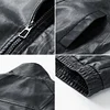 💥 2025 Hot Sale! Men's Casual Outdoor Lightweight Lapel Zipper Fashion Cycling Black Leather Motorcycle Jacket Coat