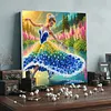 Jumping Girl DIY set de peinture perl&eacute;e en forme sp&eacute;ciale avec cadre 25x25cm cadeau