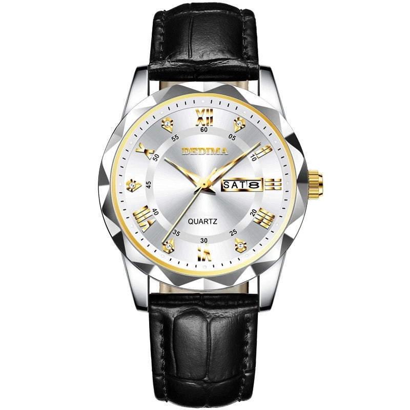 Casual Classic Style Color Block Solid Color Buckle Quartz Men’s Watches